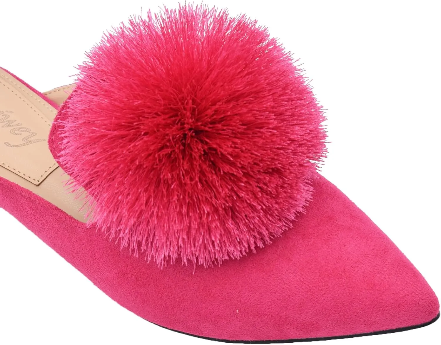 Women's Backless Comfort Slip On Loafers Flats Cute Pom Pom Mule Slippers Casual Shoes