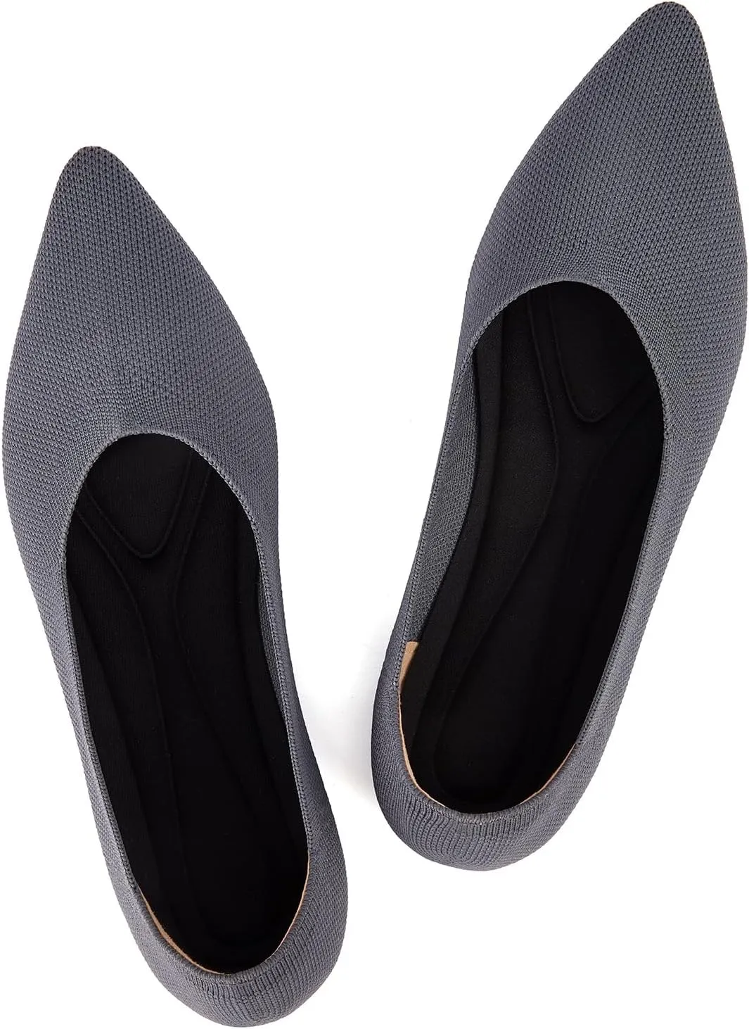 Women's Ballet Flat Shoes Knit Dress Shoes Pointed Toe Flats Comfort Slip on Walking Flats Foldable Soft Shoes
