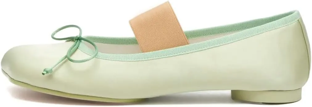 Womens Ballet Flats Square Toe Satin Shoes Wide Width Comfort Casual Work Shoes for Women Office 2025 Spring