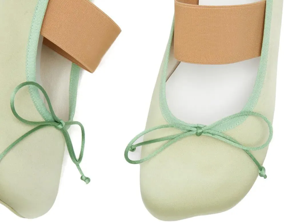 Womens Ballet Flats Square Toe Satin Shoes Wide Width Comfort Casual Work Shoes for Women Office 2025 Spring