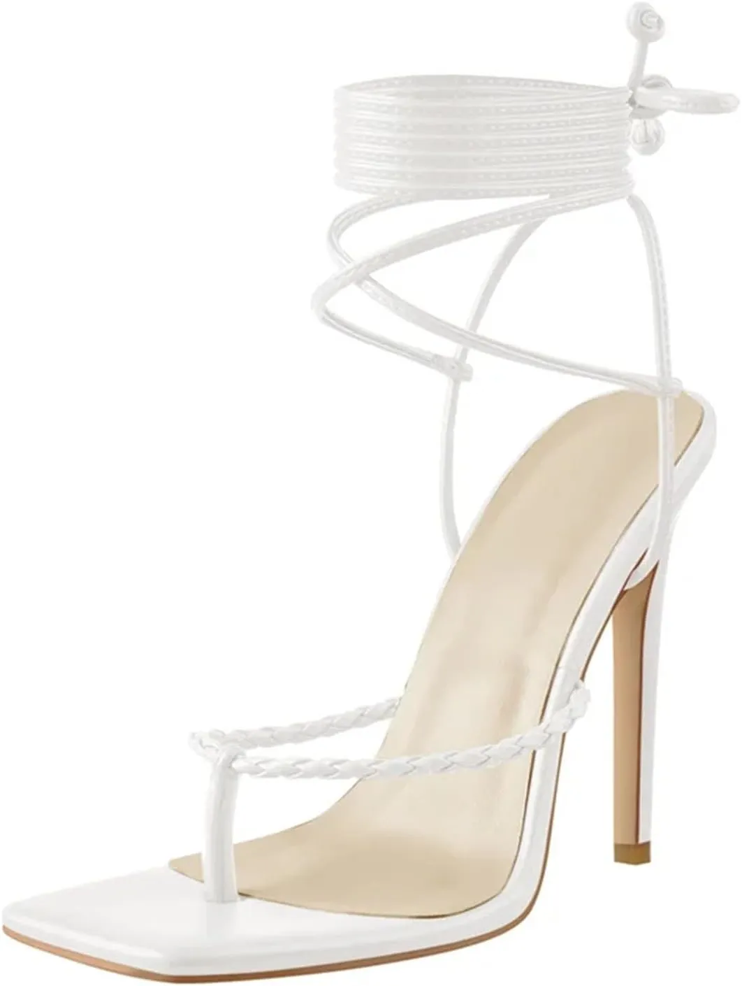 Women's Black Cross-Tied Sandals - Thin High Heel Fashion Party Shoes