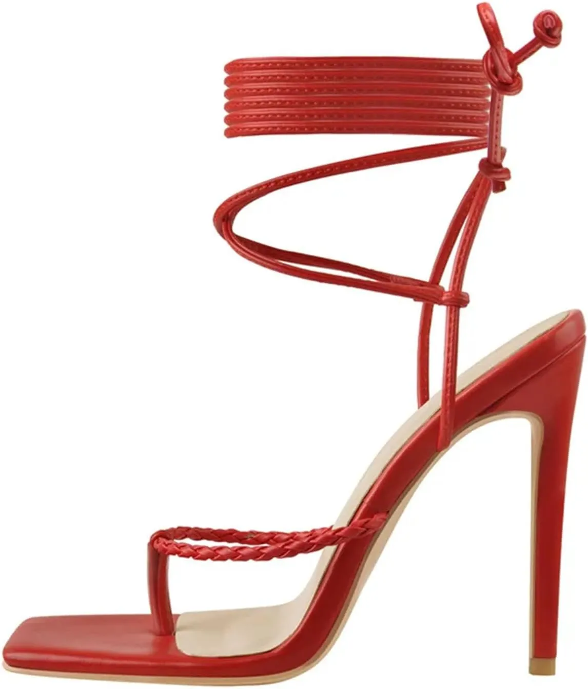 Women's Black Cross-Tied Sandals - Thin High Heel Fashion Party Shoes
