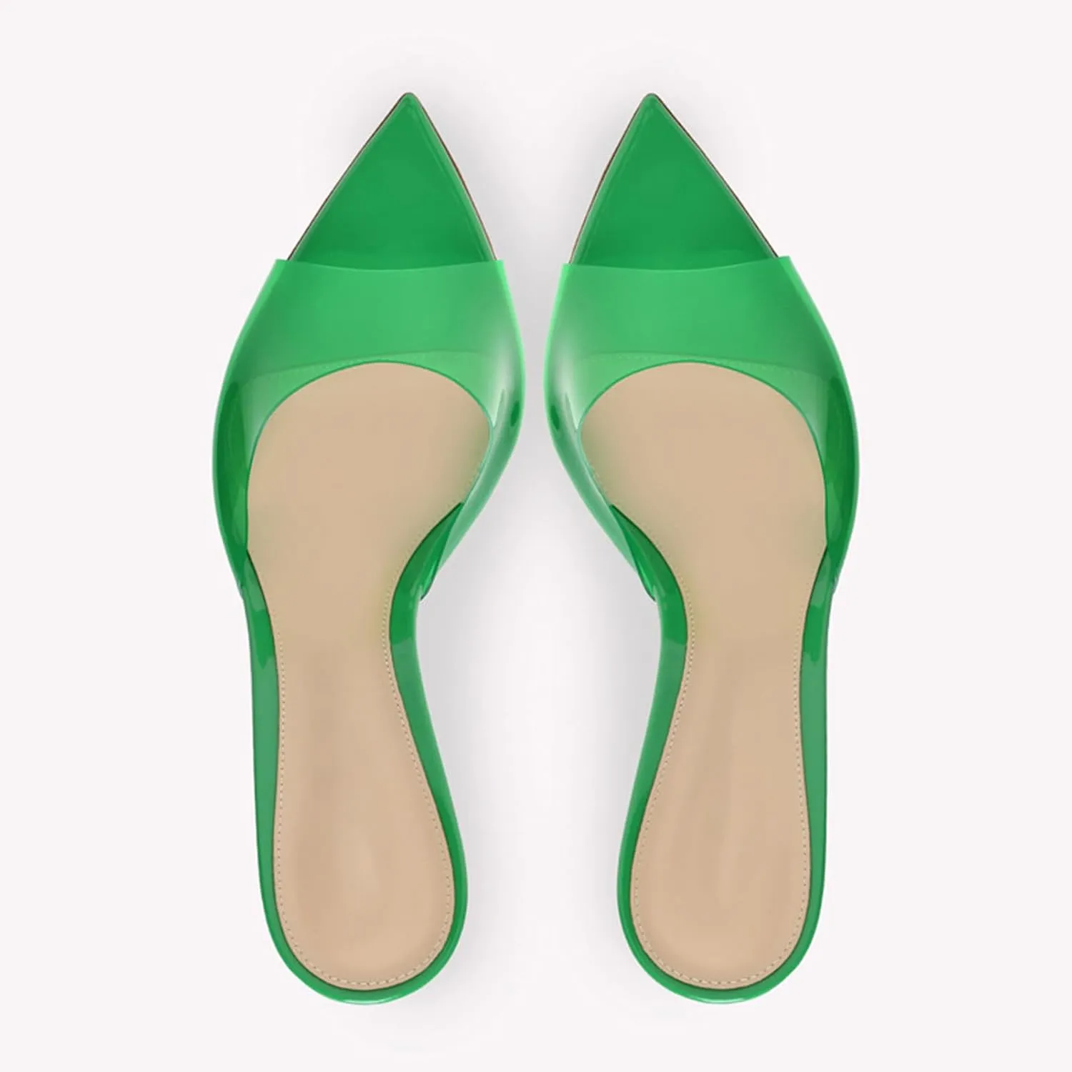 Women's Clear Pointed Toe Slingback Stilettos Heel Sandals Fashion Sexy Comfortable Summer Open Toe Backless Slip On Dress Slides Sandals for Casual Outdoor Party Work Wedding
