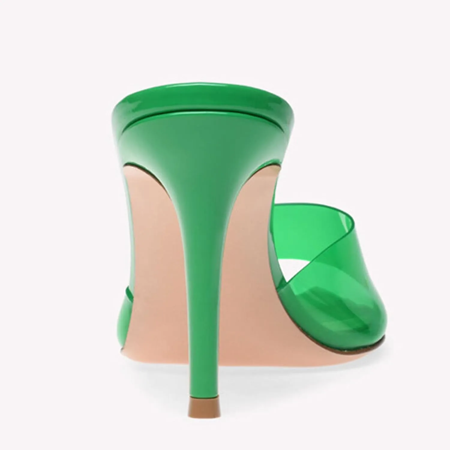Women's Clear Pointed Toe Slingback Stilettos Heel Sandals Fashion Sexy Comfortable Summer Open Toe Backless Slip On Dress Slides Sandals for Casual Outdoor Party Work Wedding