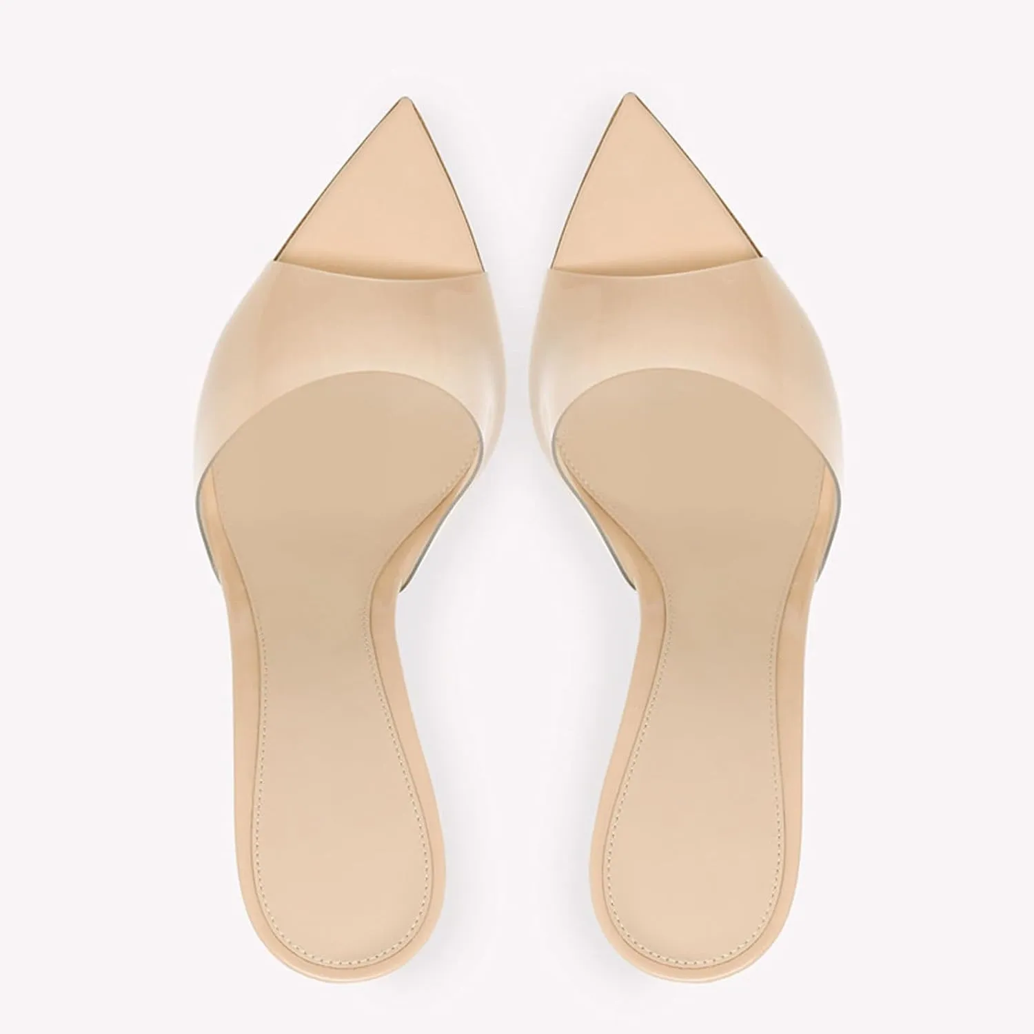 Women's Clear Pointed Toe Slingback Stilettos Heel Sandals Fashion Sexy Comfortable Summer Open Toe Backless Slip On Dress Slides Sandals for Casual Outdoor Party Work Wedding