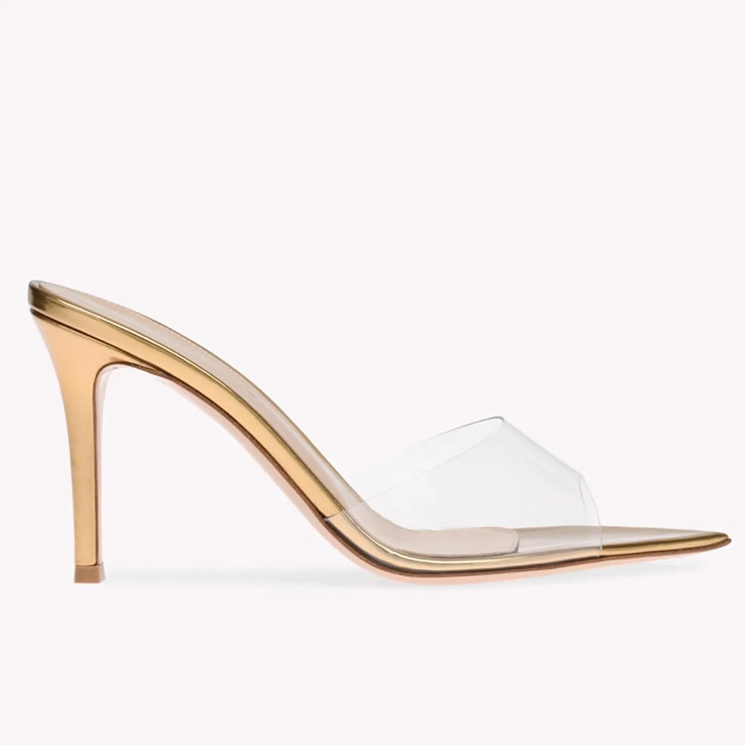 Women's Clear Pointed Toe Slingback Stilettos Heel Sandals Fashion Sexy Comfortable Summer Open Toe Backless Slip On Dress Slides Sandals for Casual Outdoor Party Work Wedding