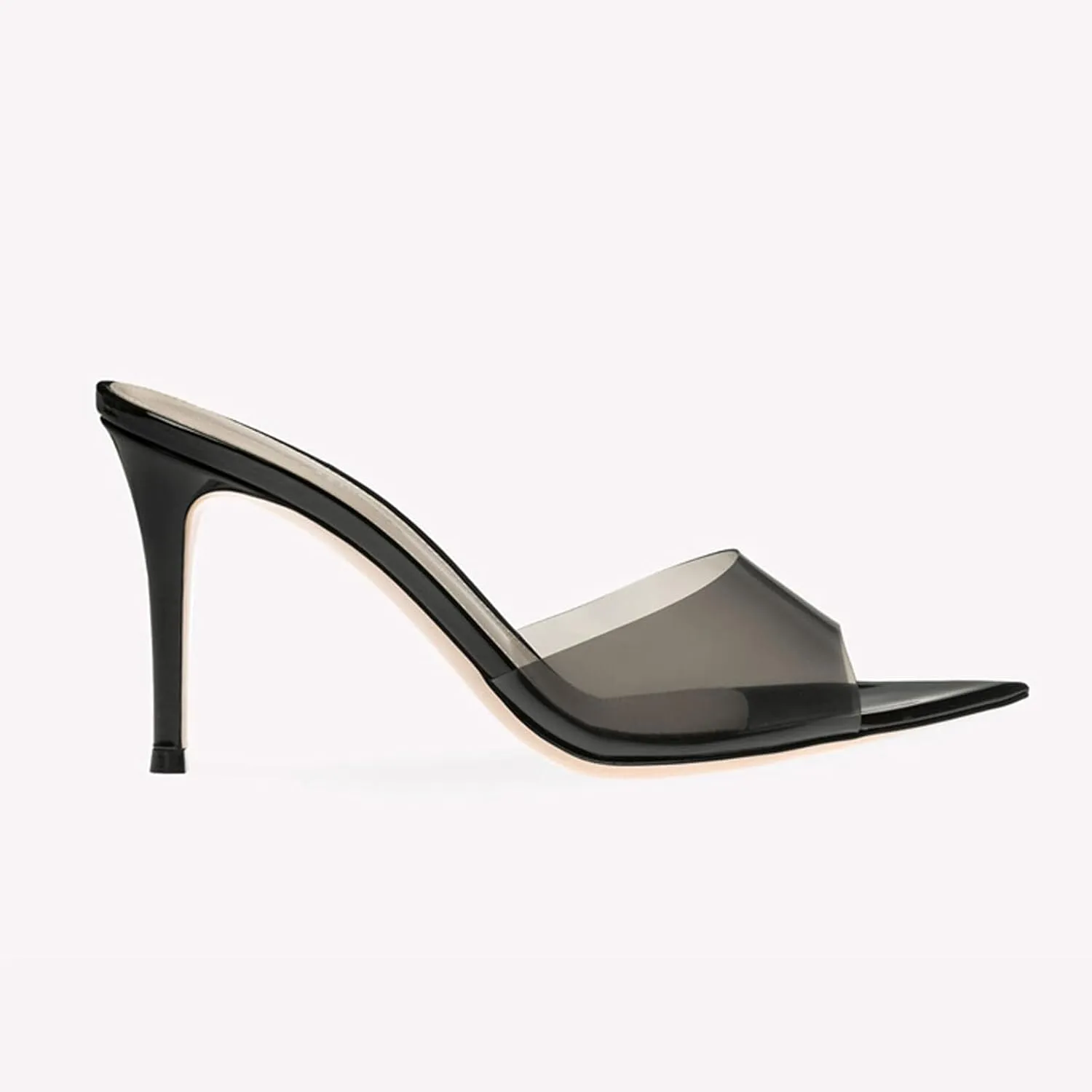Women's Clear Pointed Toe Slingback Stilettos Heel Sandals Fashion Sexy Comfortable Summer Open Toe Backless Slip On Dress Slides Sandals for Casual Outdoor Party Work Wedding