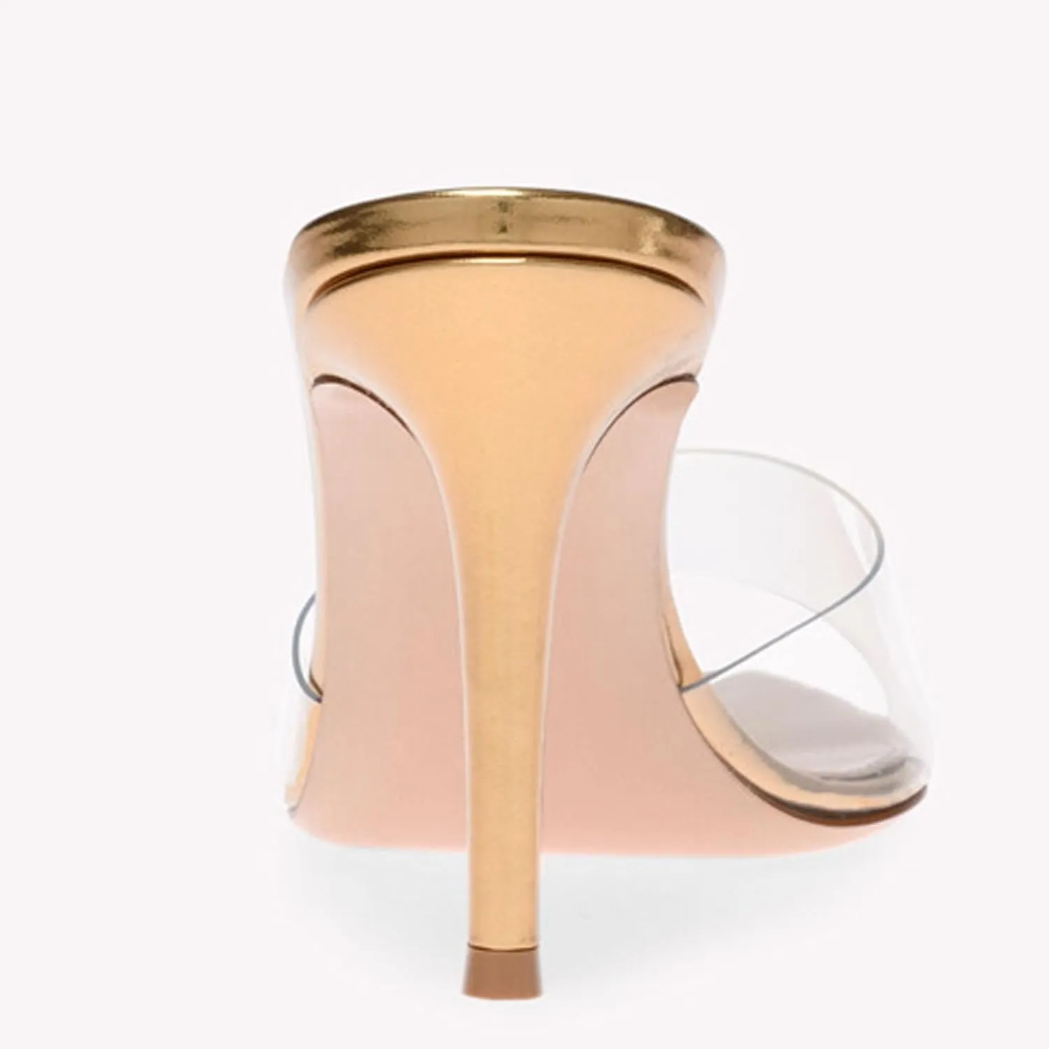 Women's Clear Pointed Toe Slingback Stilettos Heel Sandals Fashion Sexy Comfortable Summer Open Toe Backless Slip On Dress Slides Sandals for Casual Outdoor Party Work Wedding