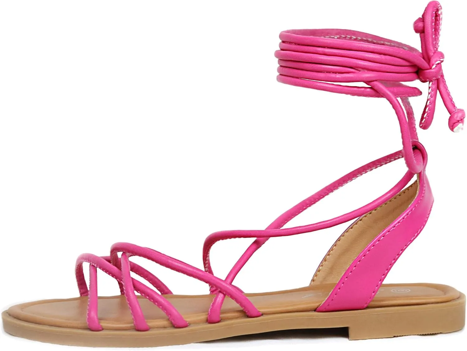 Women's Cross Lace Up Gladiator Sandals, Ankle Wrap Strappy Flats Sandals for Women