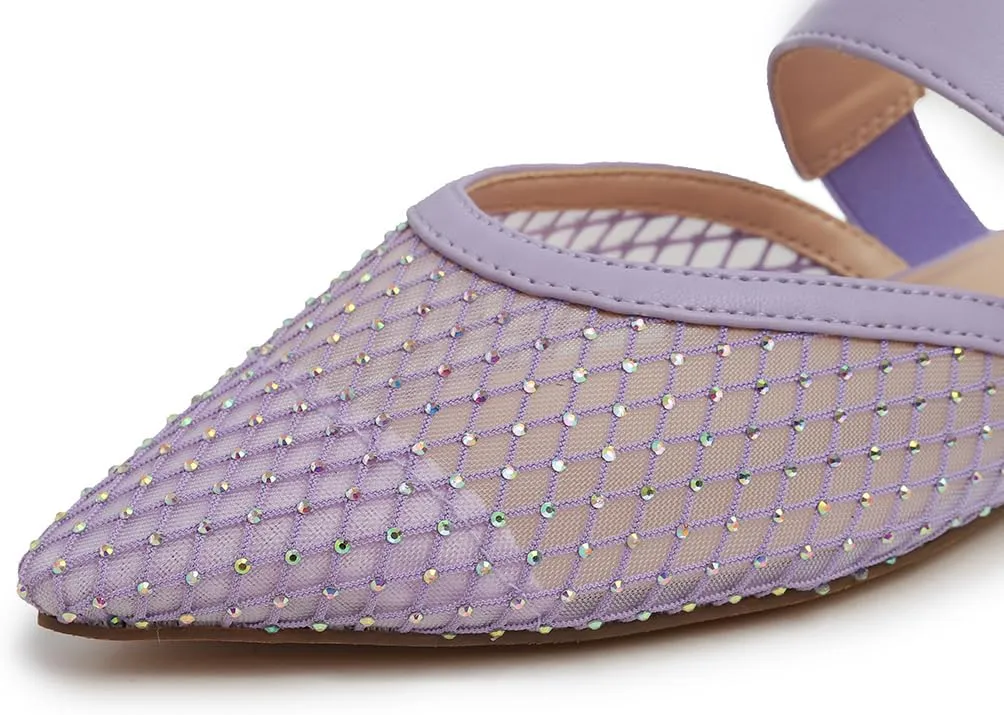Women's Fashion Mesh Mules Slip On Backless Slide Flats