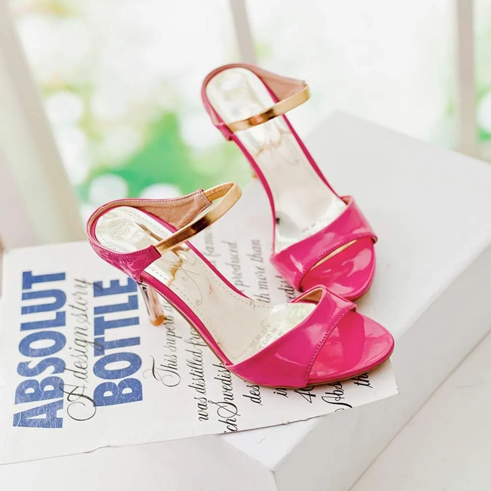 Women's Fashion Slide Sandals Stiletto High Heel Peep Toe Summer Shoes