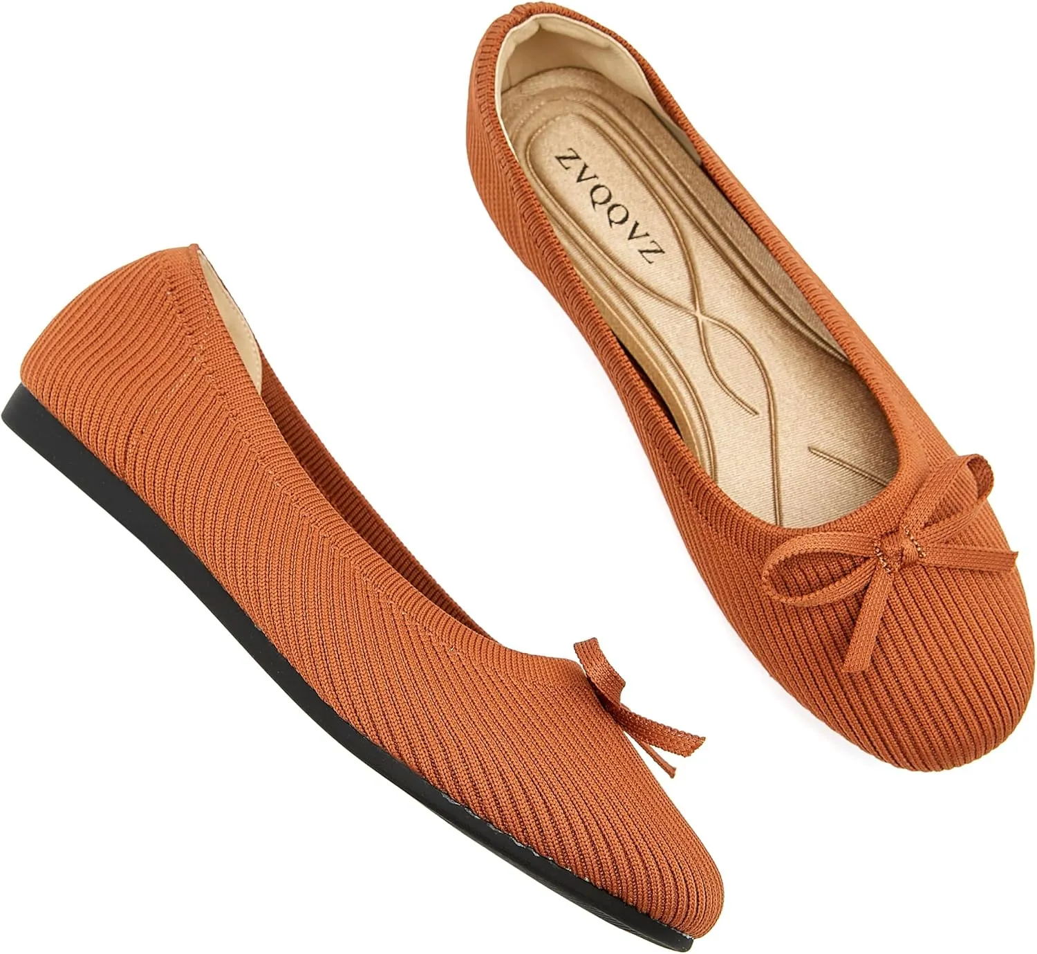 Women's Flats Shoes Knit Mesh Ballet Flats with Bow Comfortable Round Toe Washable Dressy Flat