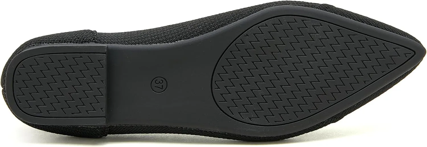 Women's Flats Shoes Knit Pointed Toe Ballet Flats Comfortable Dressy Washable Ballerina Flat