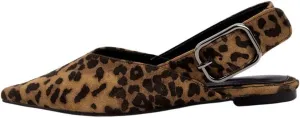 Women's Flats Slingback, Pointed Toe Ballet Flats for Women with Buckle Straps, Slip On Ballerina Shoes Comfortable