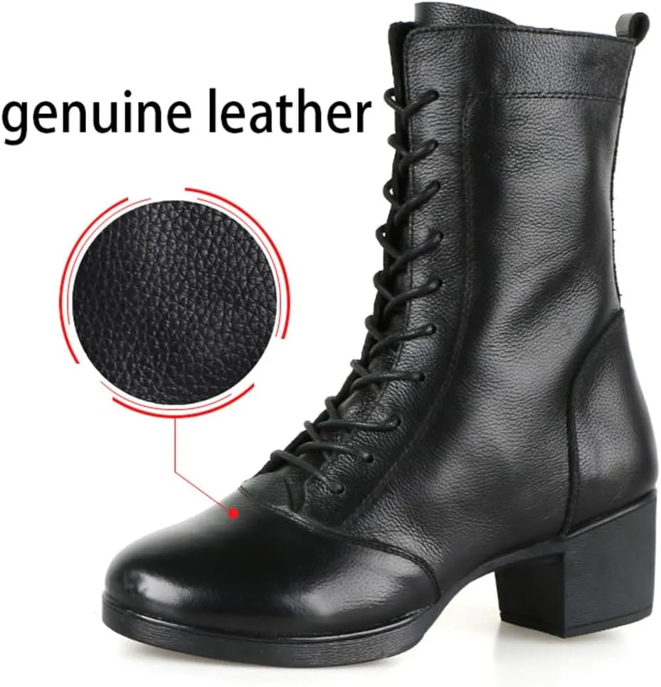 Women's Jazz Boots Leather Dancing Shoes for Girls Ladies Split Sole Casual Dance Shoes