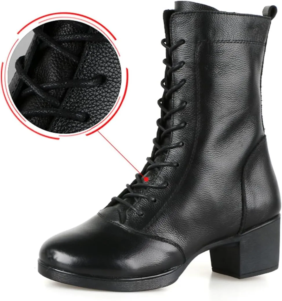 Women's Jazz Boots Leather Dancing Shoes for Girls Ladies Split Sole Casual Dance Shoes