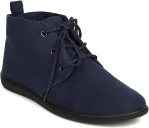 Women's Lace Up Flat Booties Slip on Ankle Boots Soft Casual Desert Oxford