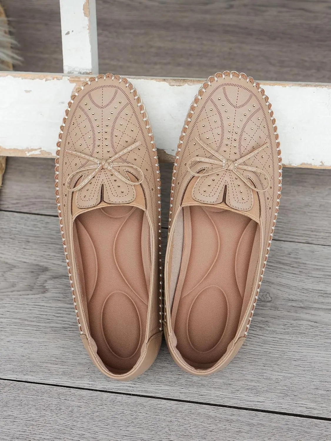 Women's Loafers Comfortable Dressy Slip-on Business Casual Work Shoes Bow-Knot Office Driving Round Toe Flats Loafers