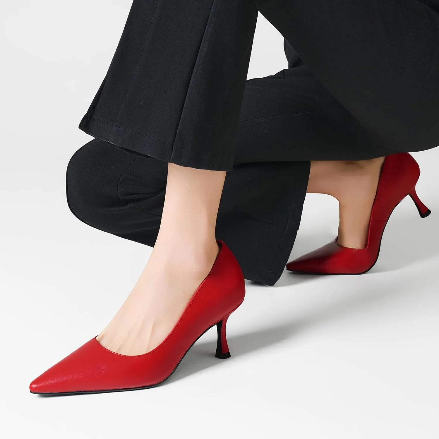 Women's Low Heel Pointed Toe Kitten Heel Daily Shallow Mouth Shoes on Stilettos Fine High Heels Party Wedding Prom Work Formal Dress Shoes Office Event Comfort Heels