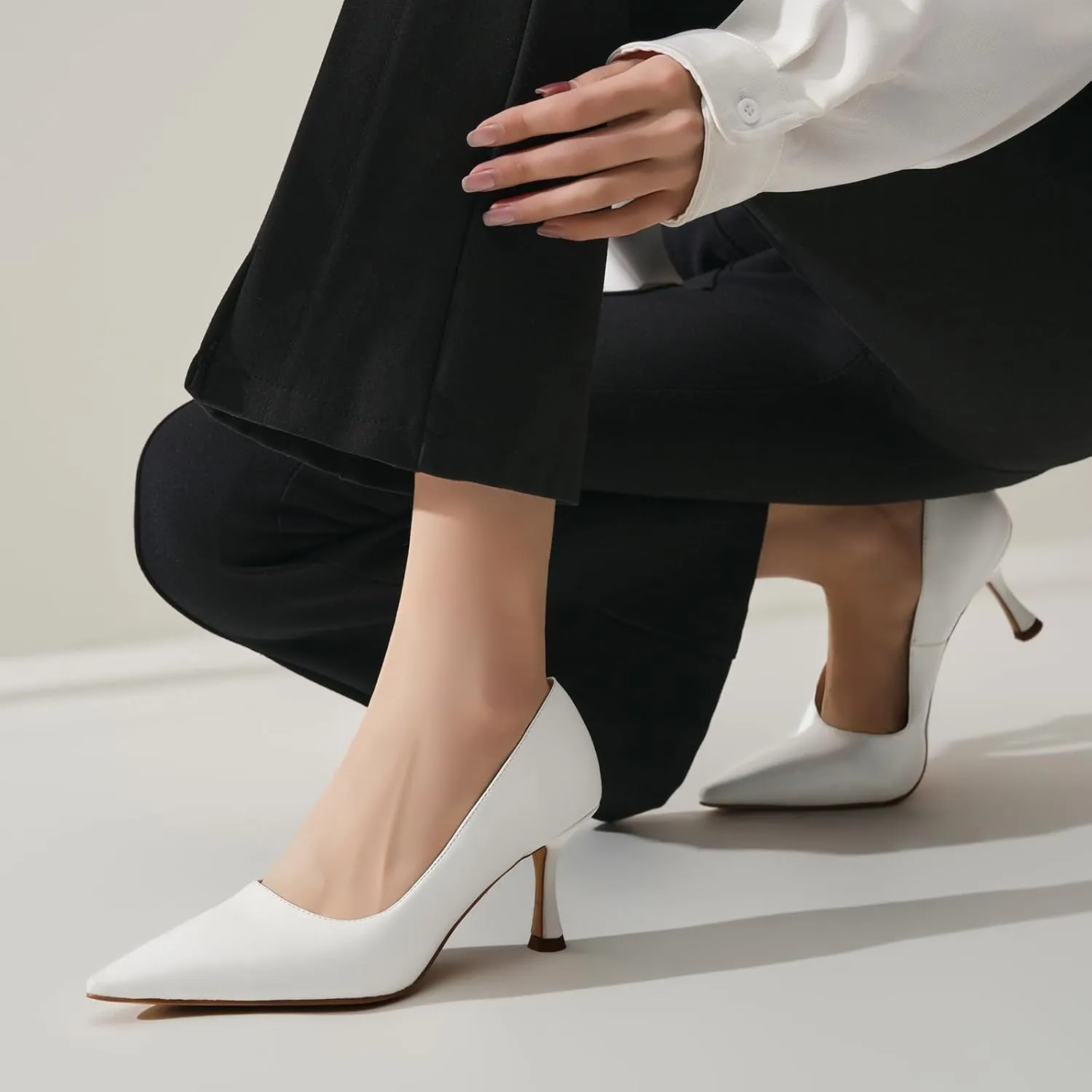 Women's Pointed Pumps Sexy Stiletto Heels Closed Pumps Comfortable Stylish Slip-On Dress Shoes for Party Wedding Proms Work Shoes