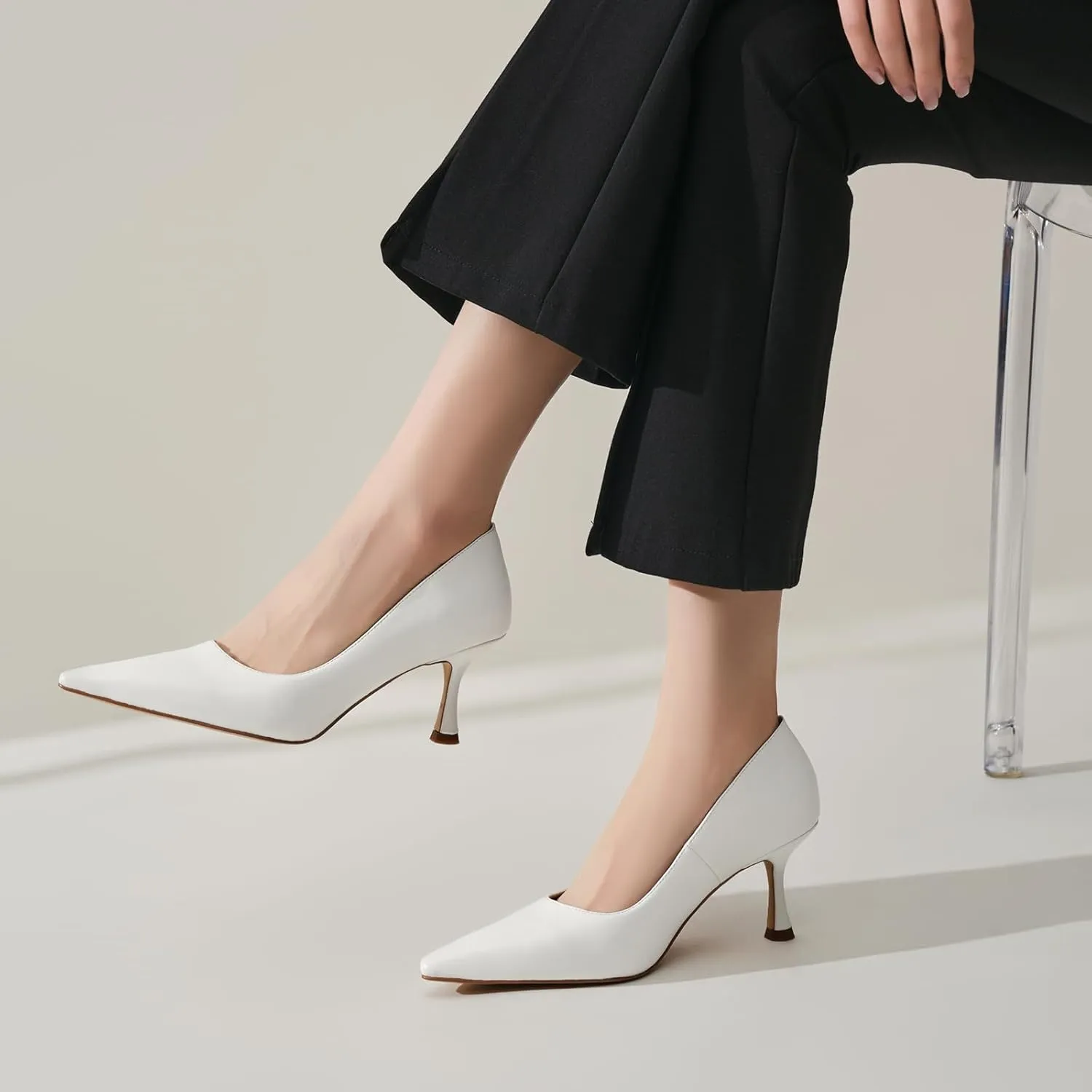 Women's Pointed Pumps Sexy Stiletto Heels Closed Pumps Comfortable Stylish Slip-On Dress Shoes for Party Wedding Proms Work Shoes