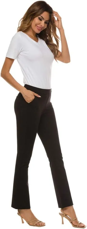 Women's Pull On Barely Bootcut Stretch Dress Pants