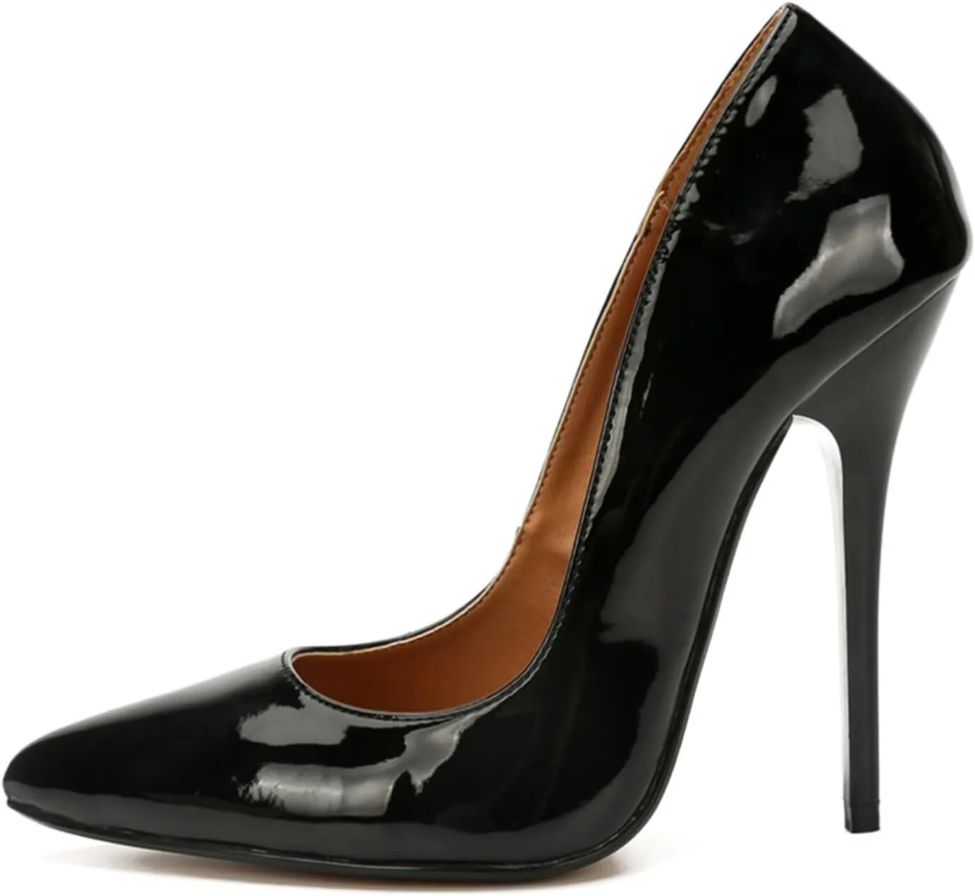 Women's Pumps High Heels 5.7 inch, Classic Sexy Pointed Toe Black Stiletto Heels Dress Wedding Party Office Shoes Slip On Plus Size