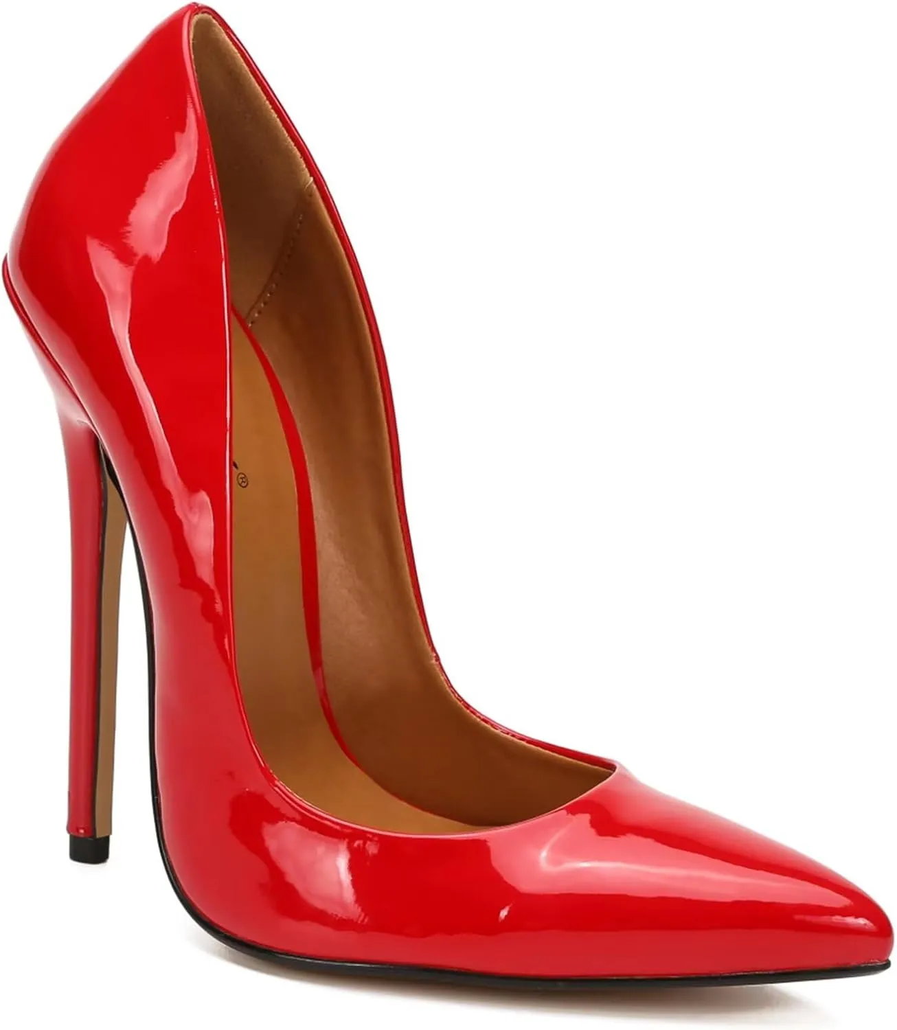 Women's Pumps High Heels 5.7 inch, Classic Sexy Pointed Toe Black Stiletto Heels Dress Wedding Party Office Shoes Slip On Plus Size