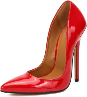 Women's Pumps High Heels 5.7 inch, Classic Sexy Pointed Toe Black Stiletto Heels Dress Wedding Party Office Shoes Slip On Plus Size