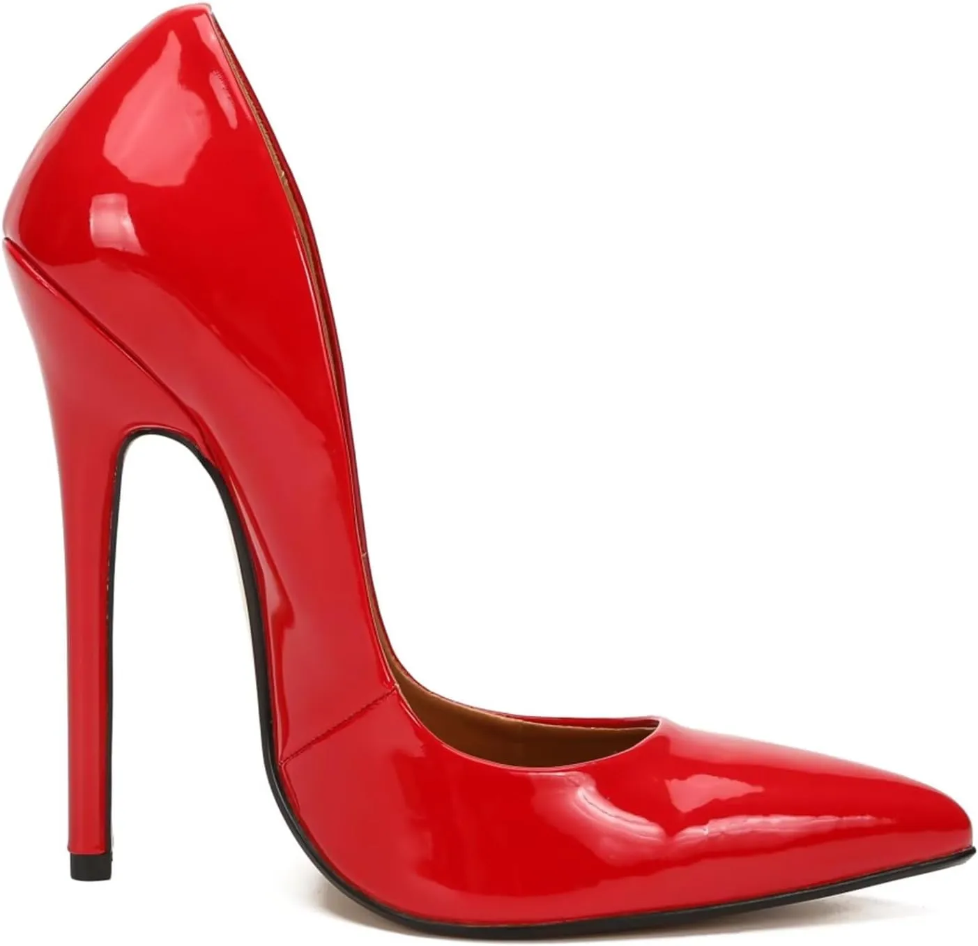 Women's Pumps High Heels 5.7 inch, Classic Sexy Pointed Toe Black Stiletto Heels Dress Wedding Party Office Shoes Slip On Plus Size