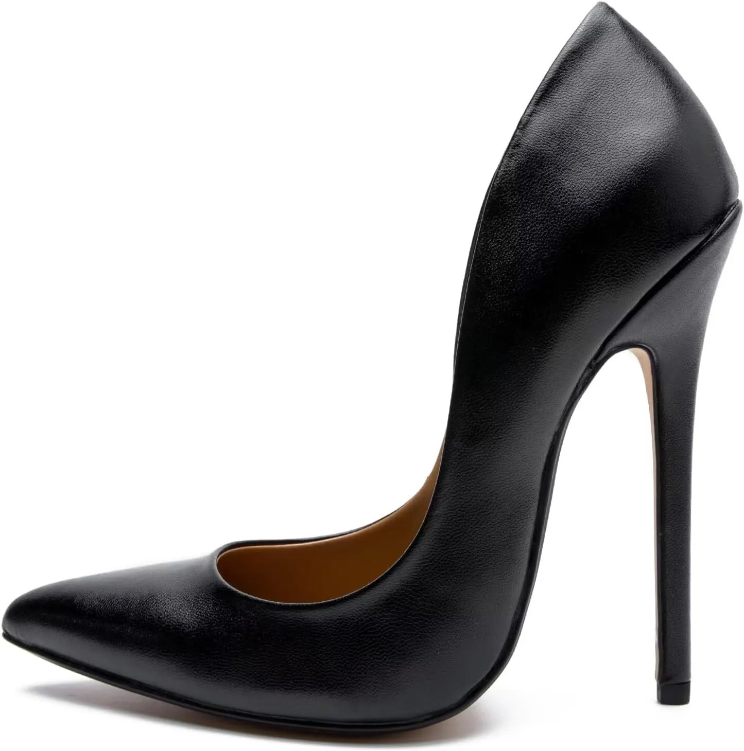 Women's Pumps High Heels 5.7 inch, Classic Sexy Pointed Toe Black Stiletto Heels Dress Wedding Party Office Shoes Slip On Plus Size
