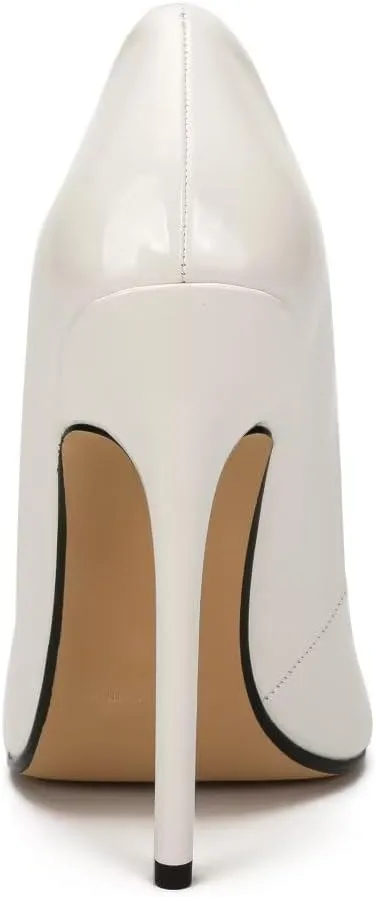 Women's Pumps High Heels 5.7 inch, Classic Sexy Pointed Toe Black Stiletto Heels Dress Wedding Party Office Shoes Slip On Plus Size