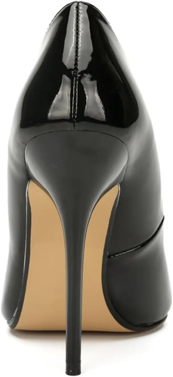 Women's Pumps High Heels 5.7 inch, Classic Sexy Pointed Toe Black Stiletto Heels Dress Wedding Party Office Shoes Slip On Plus Size