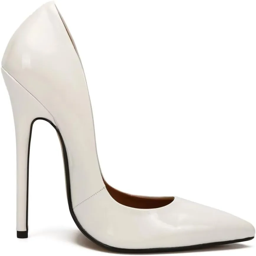 Women's Pumps High Heels 5.7 inch, Classic Sexy Pointed Toe Black Stiletto Heels Dress Wedding Party Office Shoes Slip On Plus Size
