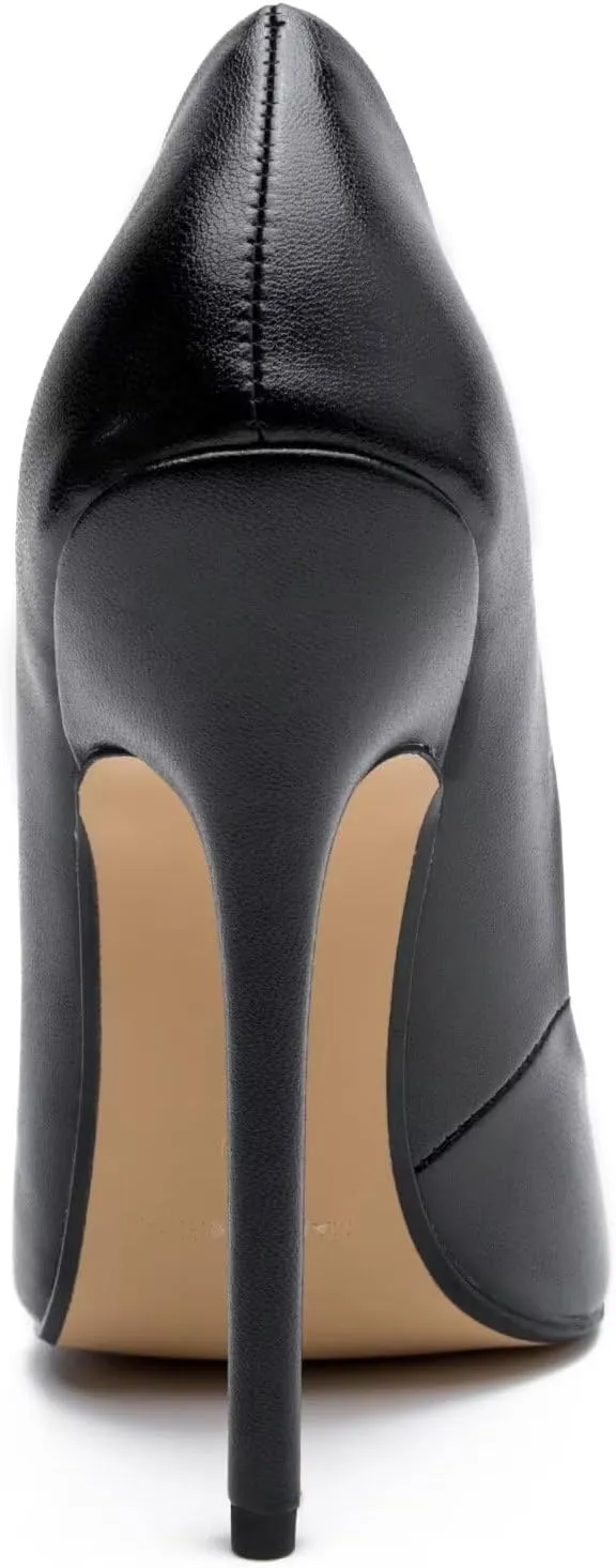 Women's Pumps High Heels 5.7 inch, Classic Sexy Pointed Toe Black Stiletto Heels Dress Wedding Party Office Shoes Slip On Plus Size