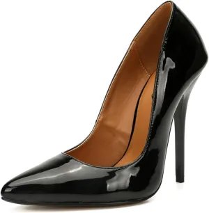Women's Pumps High Heels 5.7 inch, Classic Sexy Pointed Toe Black Stiletto Heels Dress Wedding Party Office Shoes Slip On Plus Size