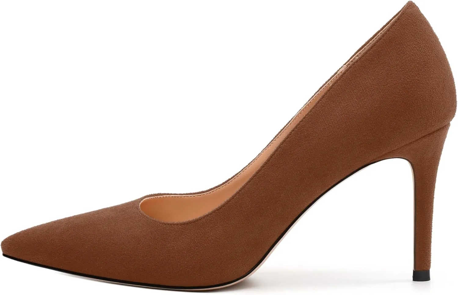 Womens Pumps Pointed Toe Stiletto High Heels Fashion Solid Suede Slip On Shoes for Women