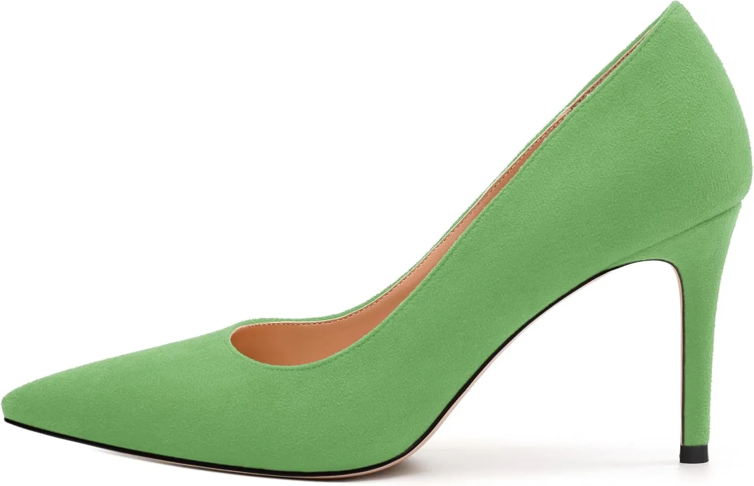 Womens Pumps Pointed Toe Stiletto High Heels Fashion Solid Suede Slip On Shoes for Women