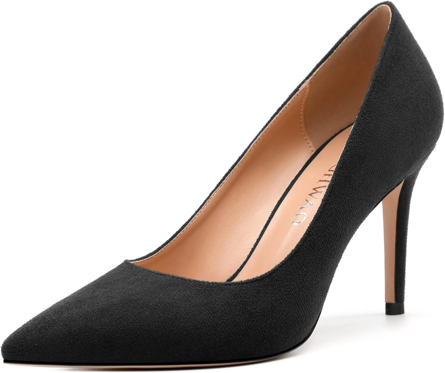 Womens Pumps Pointed Toe Stiletto High Heels Fashion Solid Suede Slip On Shoes for Women