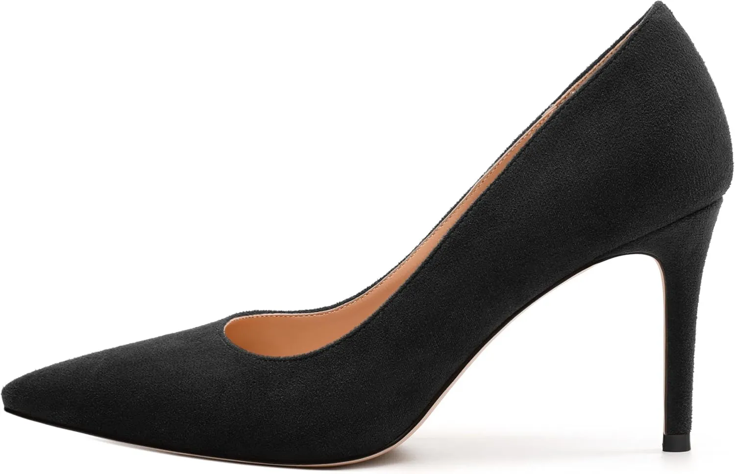 Womens Pumps Pointed Toe Stiletto High Heels Fashion Solid Suede Slip On Shoes for Women