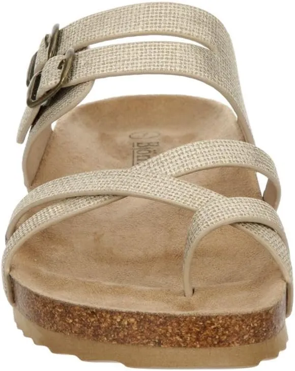 Women's Sami - Casual Faux Cork Footbed Comfort Slip On Sandals