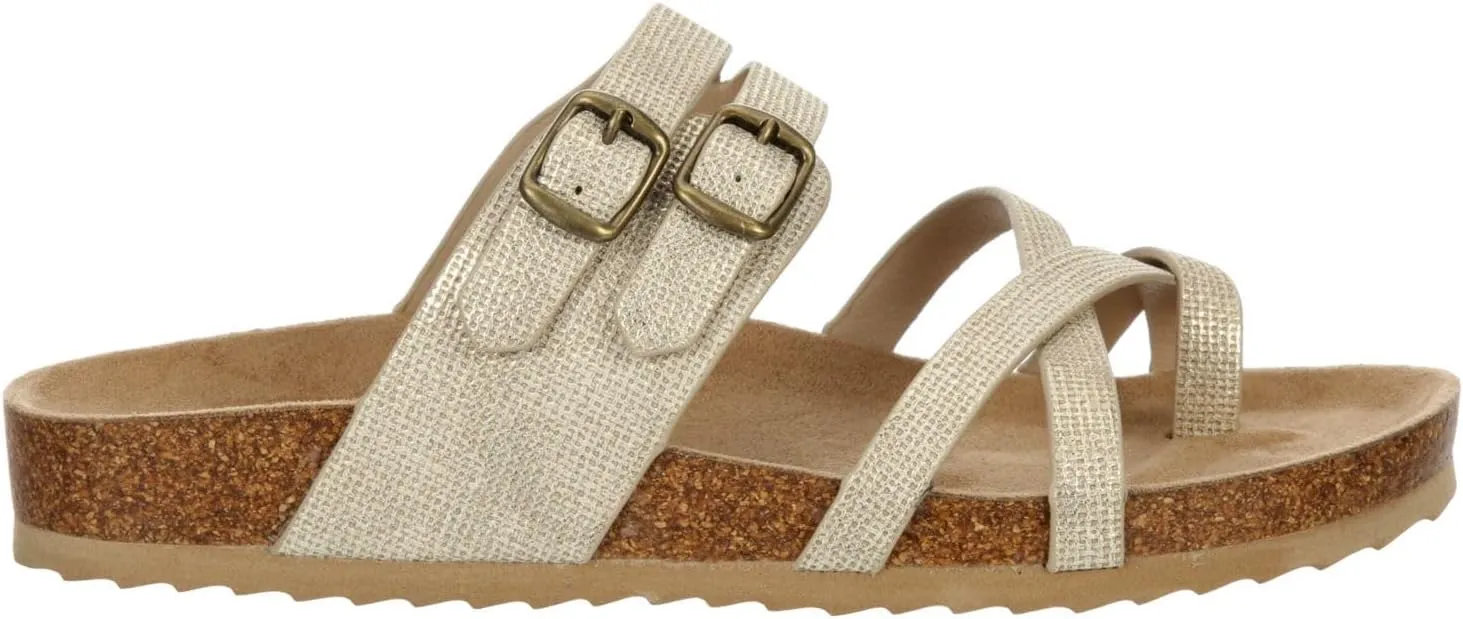 Women's Sami - Casual Faux Cork Footbed Comfort Slip On Sandals