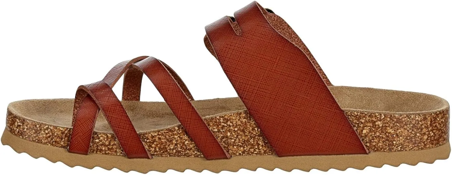 Women's Sami - Casual Faux Cork Footbed Comfort Slip On Sandals