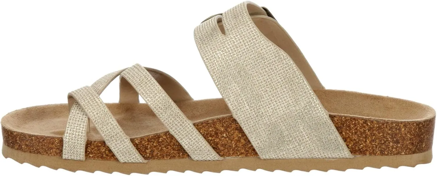 Women's Sami - Casual Faux Cork Footbed Comfort Slip On Sandals
