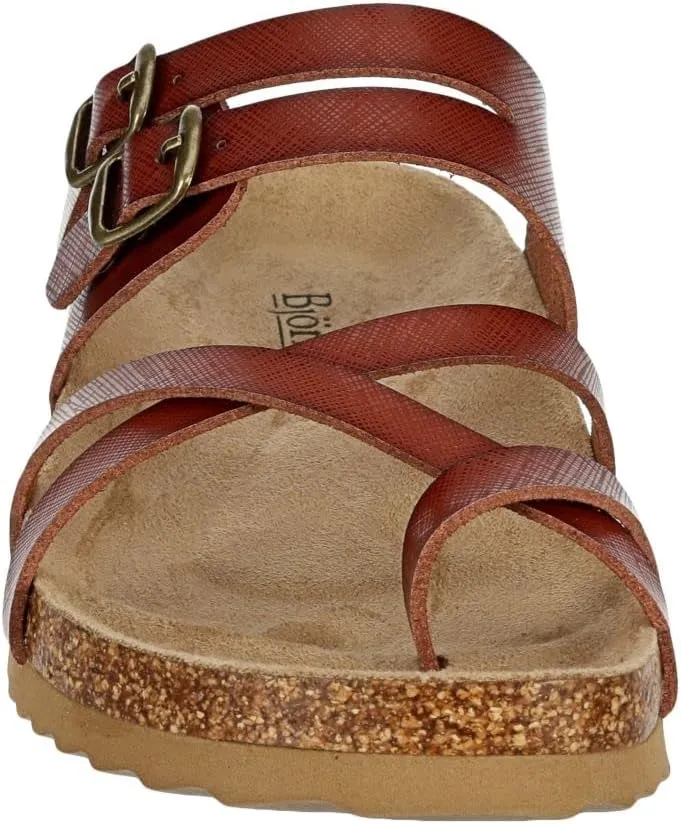 Women's Sami - Casual Faux Cork Footbed Comfort Slip On Sandals