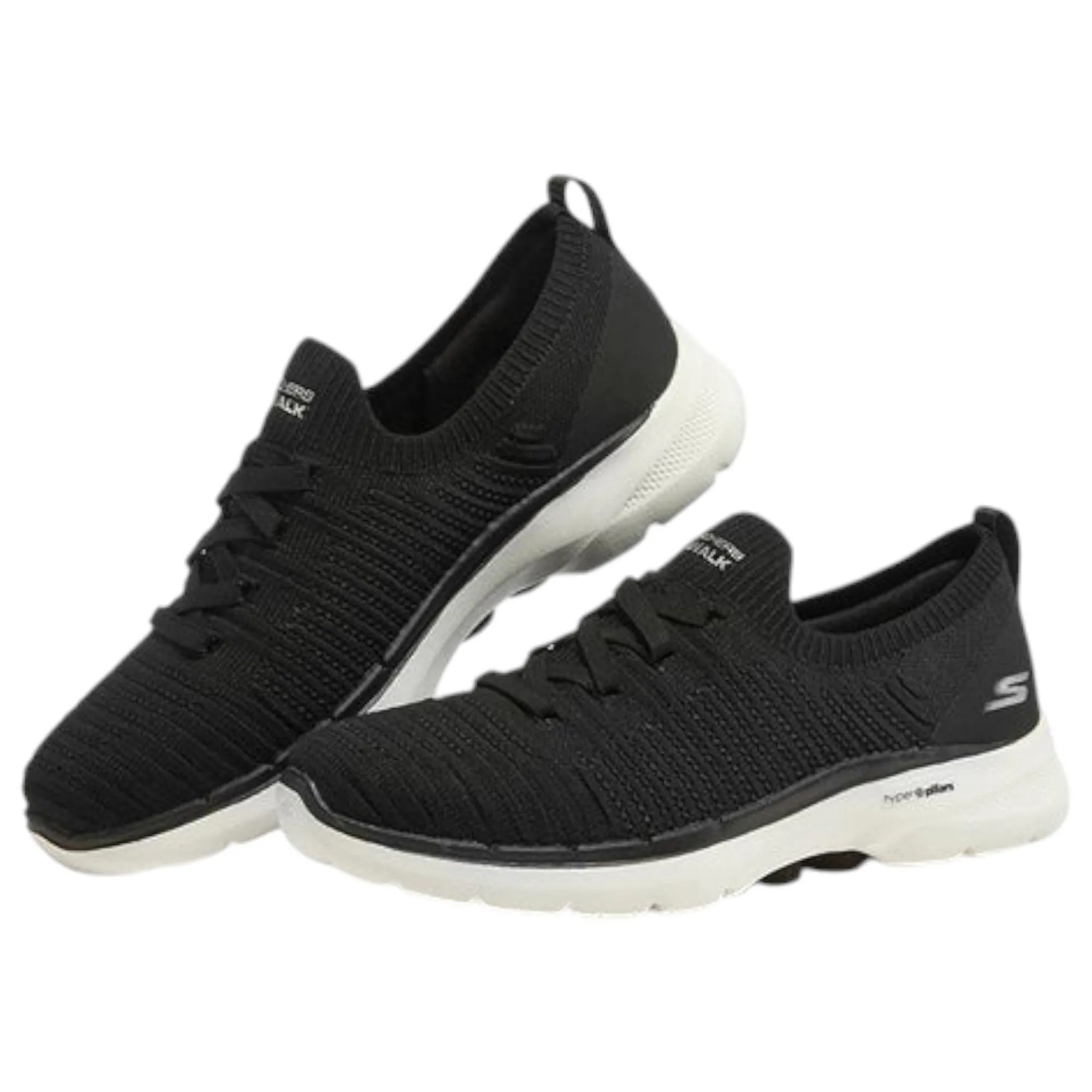 Womens Skechers Go Walk 6  - Fun Waves Black/White Walking Shoes