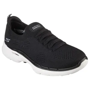 Womens Skechers Go Walk 6  - Fun Waves Black/White Walking Shoes