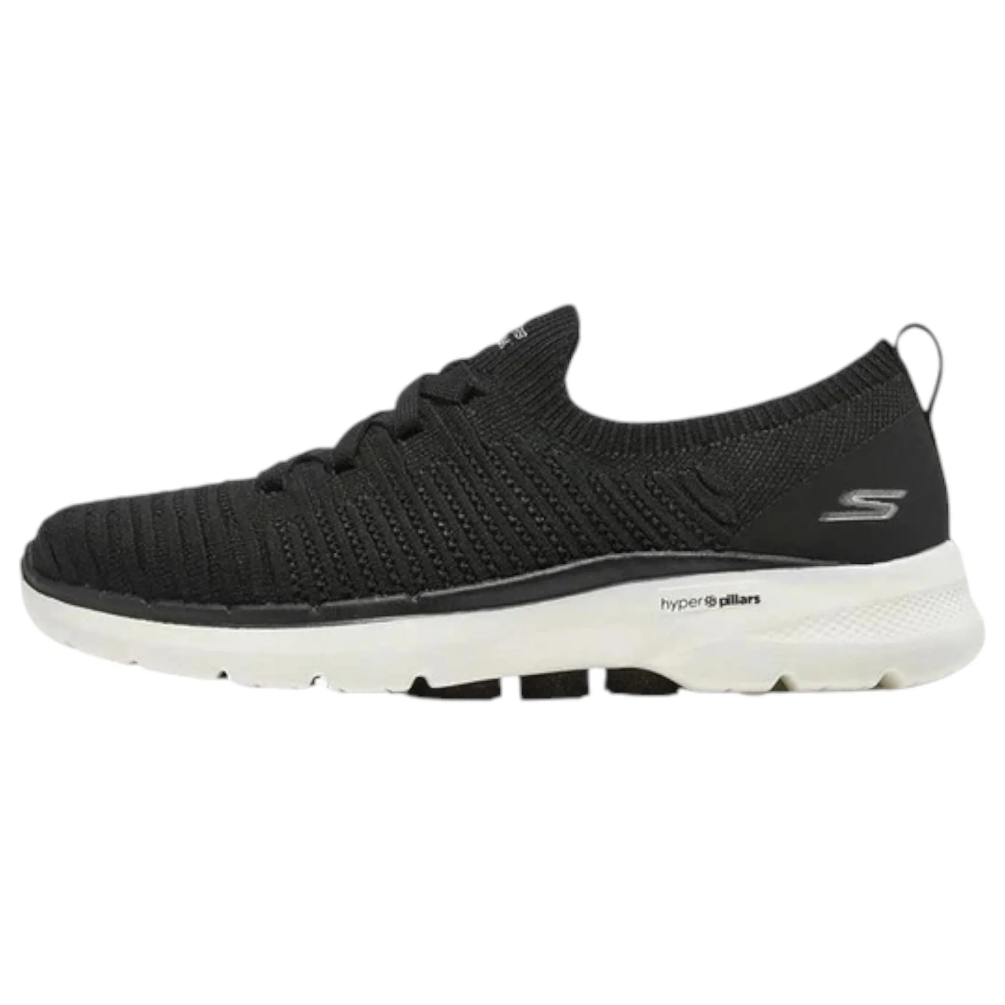 Womens Skechers Go Walk 6  - Fun Waves Black/White Walking Shoes