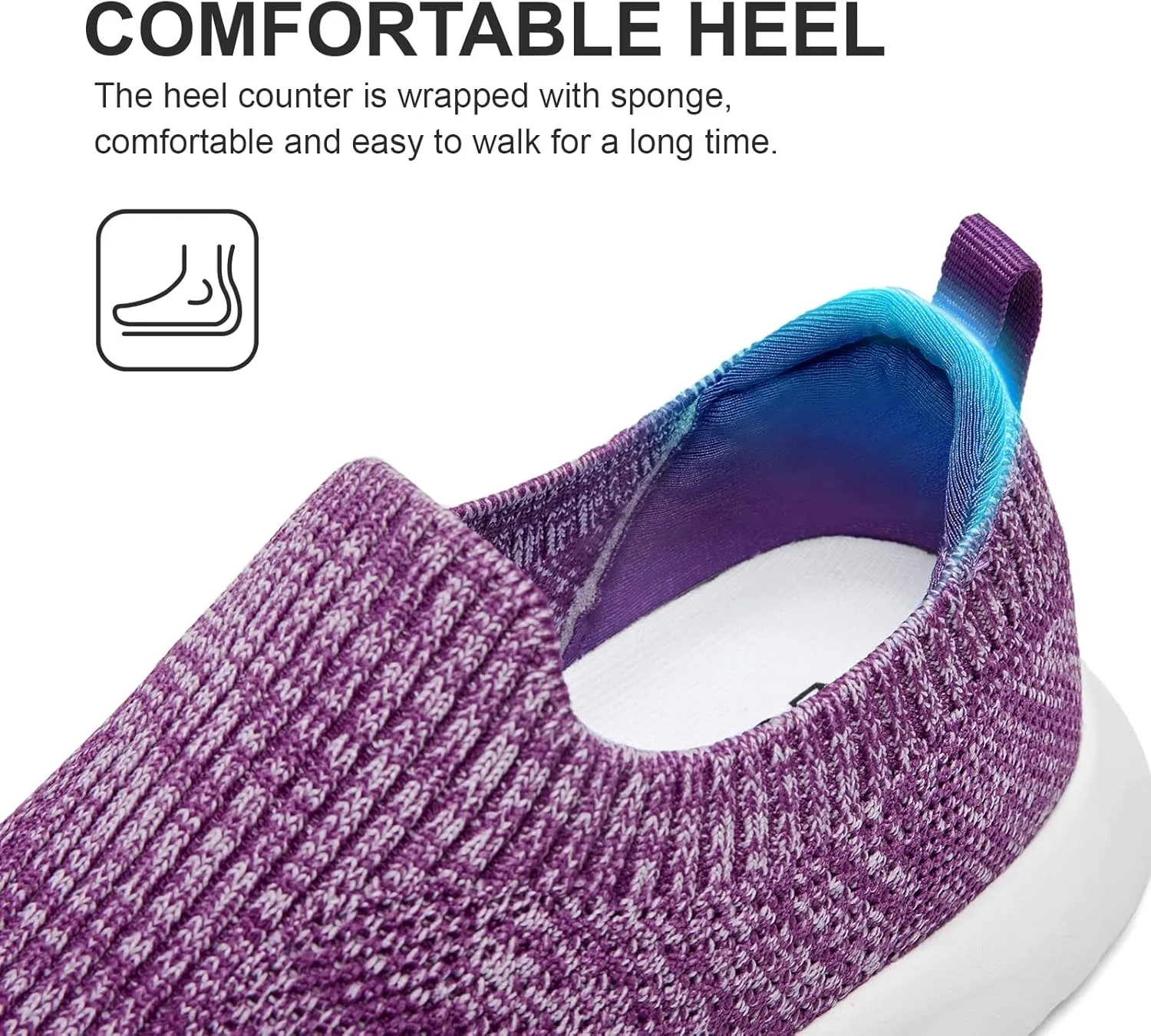 Women's Slip On Shoes, Stretch Knit Walking Shoes, Comfort Sneaker for Work, Travel, Commute