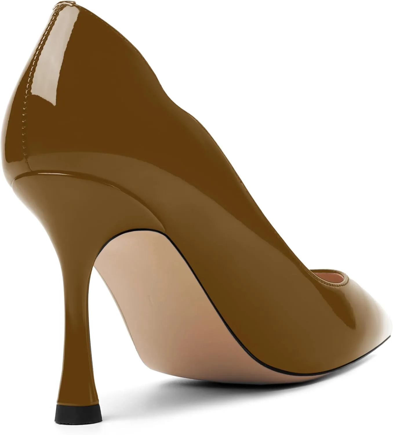 Womens Slip On Wedding Dress Pointed Toe Patent Stiletto High Heel Pumps Shoes 3.3 Inch
